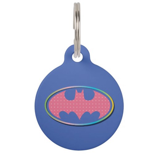 Batman  Pink Polka Dot Logo Pet ID Tag