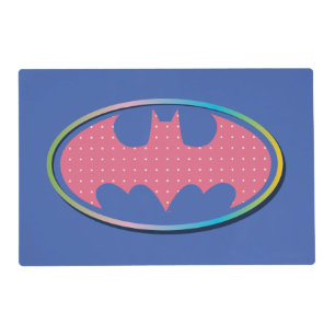 Batman   Pink Polka Dot Logo Placemat