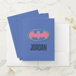 Batman Pink Polka Dot Logo Pocket Folder