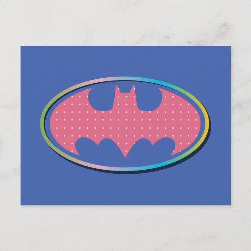 Batman  Pink Polka Dot Logo Postcard