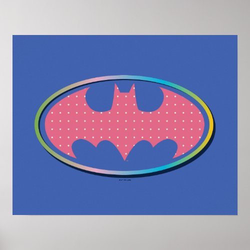 Batman  Pink Polka Dot Logo Poster