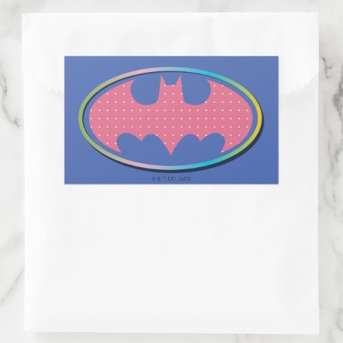 Batman  Pink Polka Dot Logo Rectangular Sticker