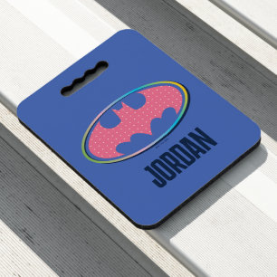 Batman   Pink Polka Dot Logo Seat Cushion