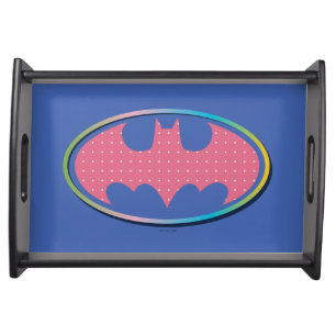 Batman   Pink Polka Dot Logo Serving Tray