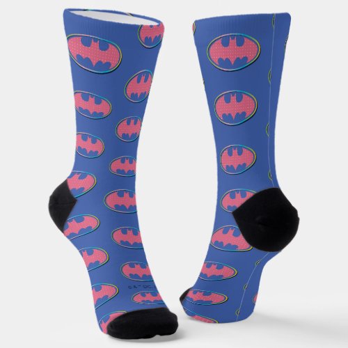 Batman  Pink Polka Dot Logo Socks