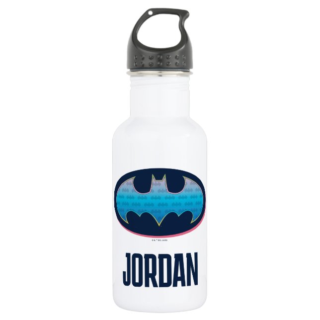Batman | Pink Polka Dot Logo Stainless Steel Water Bottle (Front)