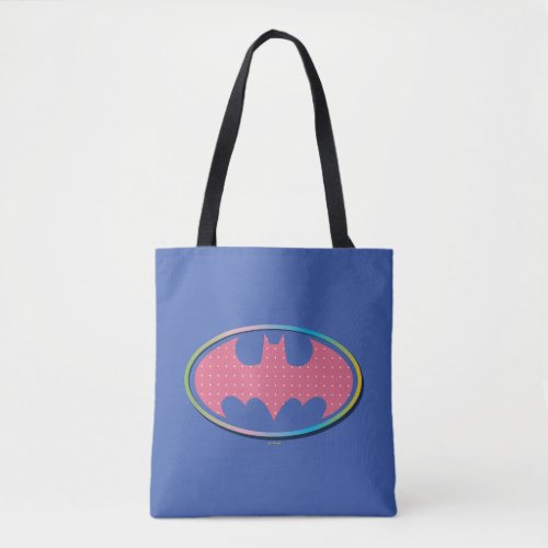 Batman  Pink Polka Dot Logo Tote Bag