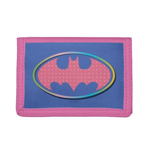 Batman  Pink Polka Dot Logo Trifold Wallet