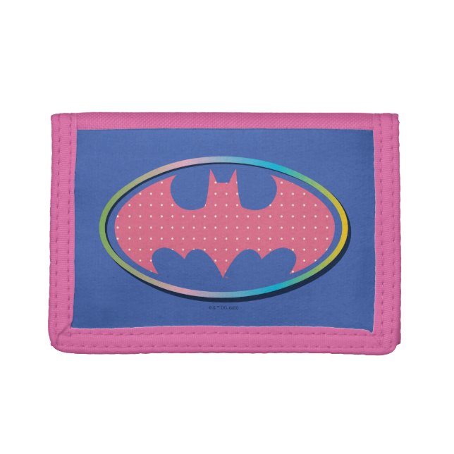 Batman | Pink Polka Dot Logo Trifold Wallet (Front)