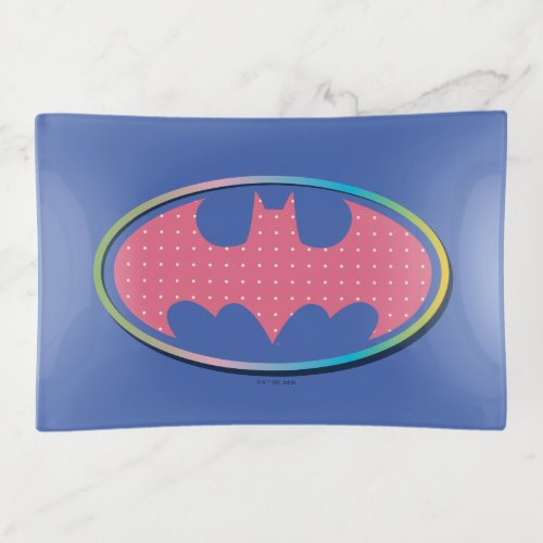 Batman  Pink Polka Dot Logo Trinket Tray