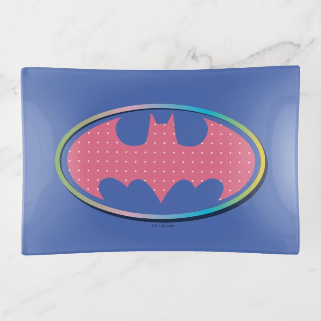 Batman | Pink Polka Dot Logo Trinket Tray (Front)