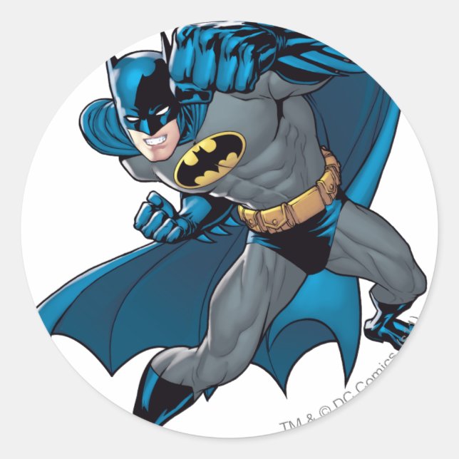 Batman Punch Classic Round Sticker (Front)
