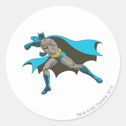 Batman Punching 2 Classic Round Sticker