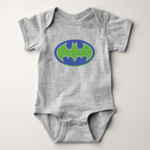 Batman Purple & Green Symbol Baby Bodysuit