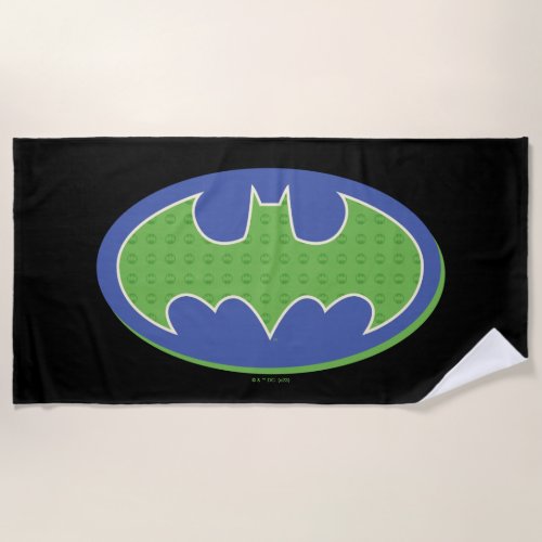 Batman  Purple  Green Symbol Beach Towel