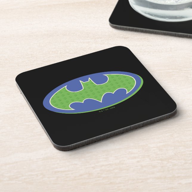 Batman | Purple & Green Symbol Beverage Coaster (Left Side)