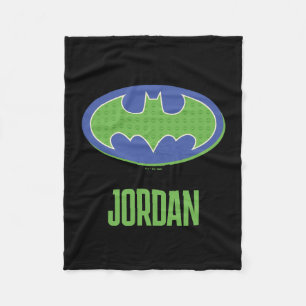 Batman   Purple & Green Symbol Fleece Blanket