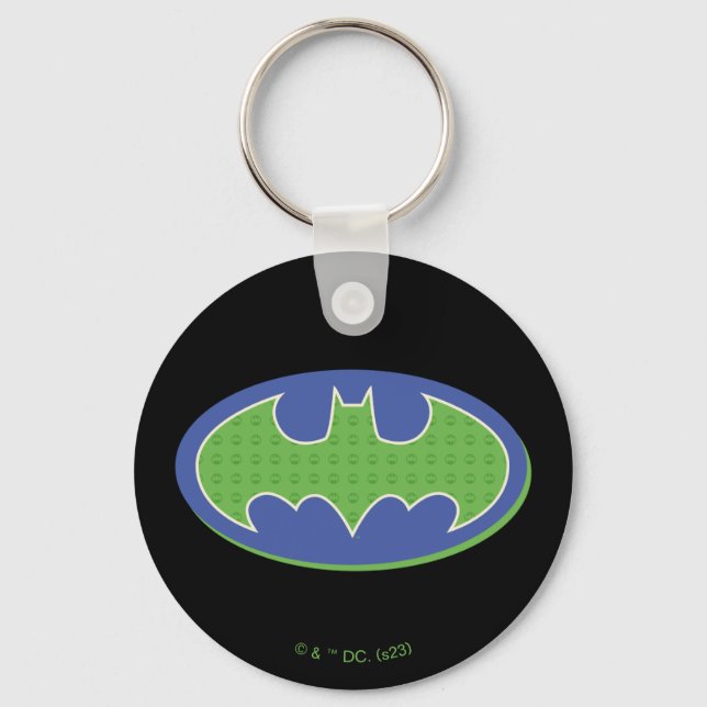 Batman | Purple & Green Symbol Keychain (Front)