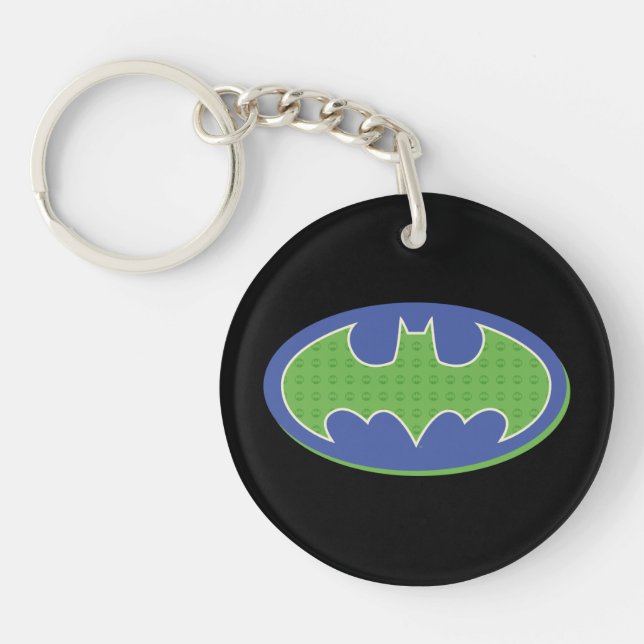 Batman | Purple & Green Symbol Keychain (Front)