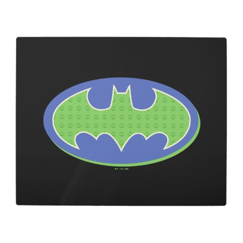 Batman  Purple  Green Symbol Metal Print