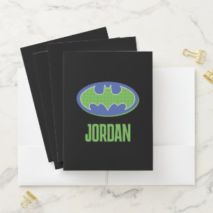 Batman Purple & Green Symbol Pocket Folder