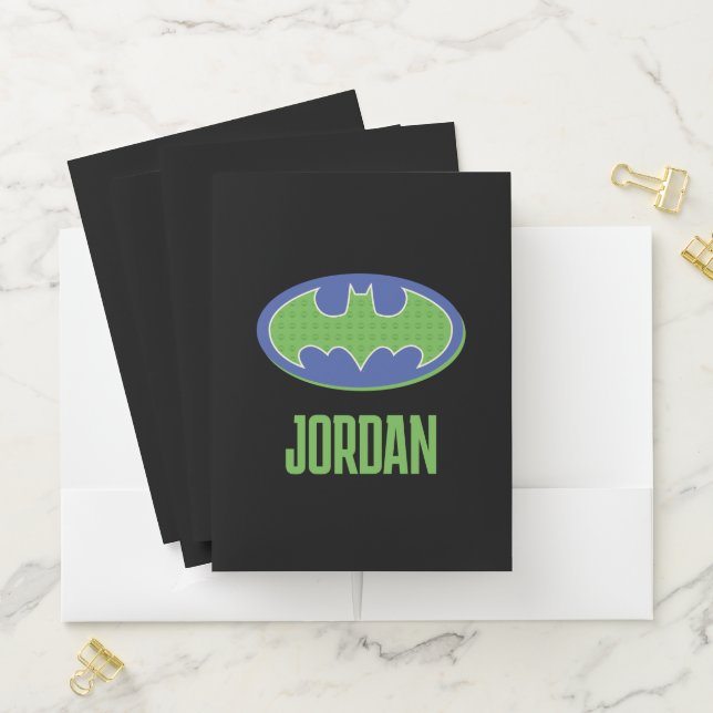 Batman | Purple & Green Symbol Pocket Folder (In Situ)