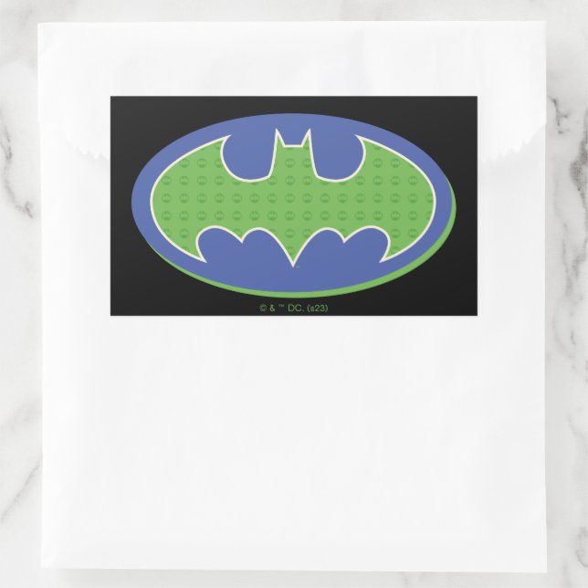 Batman | Purple & Green Symbol Rectangular Sticker (Bag)