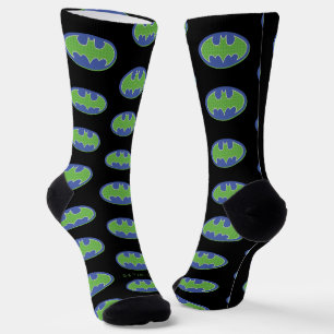 Batman Purple & Green Symbol Socks