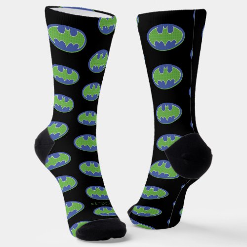 Batman  Purple  Green Symbol Socks