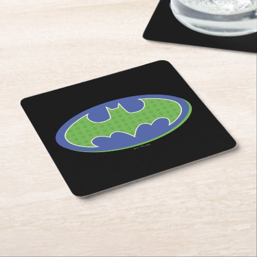 Batman  Purple  Green Symbol Square Paper Coaster