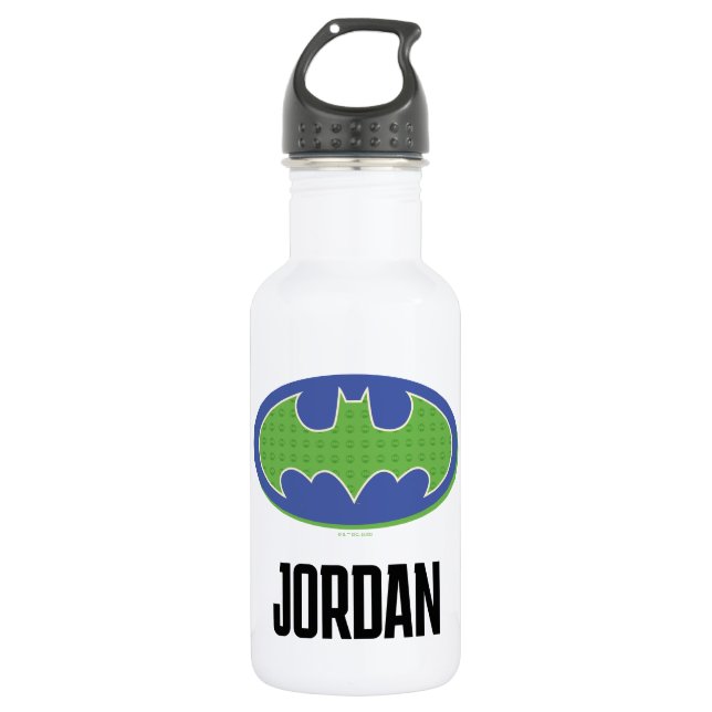 Batman | Purple & Green Symbol Stainless Steel Water Bottle (Front)