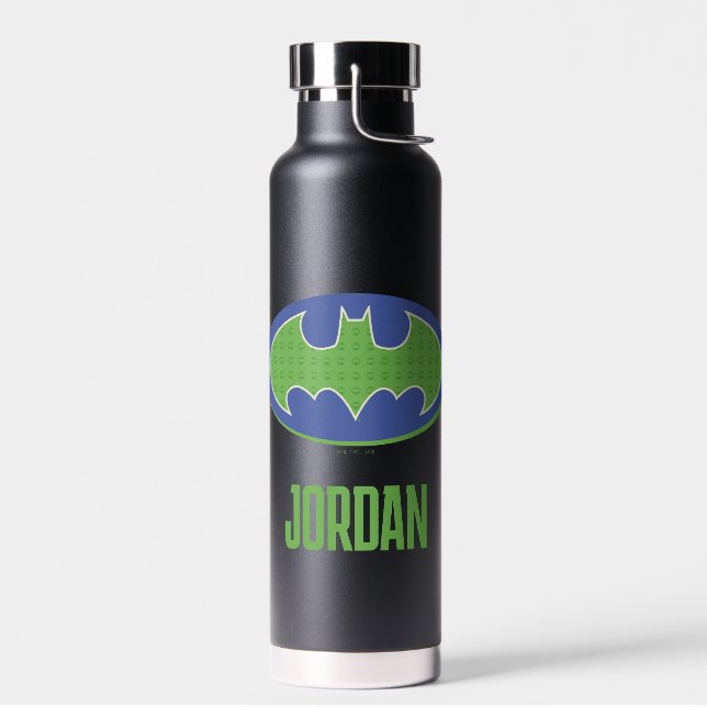 Batman | Purple & Green Symbol Water Bottle (Left)