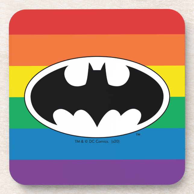 Batman Rainbow Logo Beverage Coaster (Front)