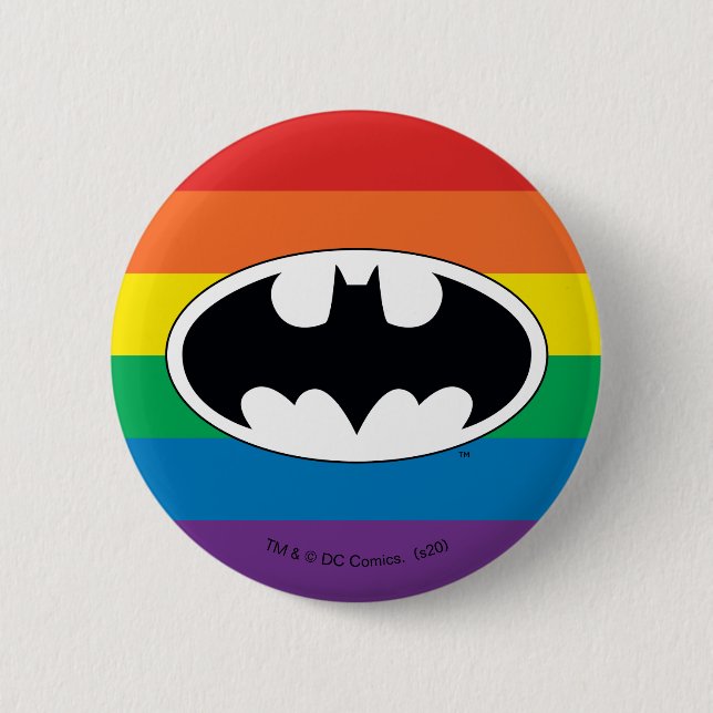 Batman Rainbow Logo Button (Front)