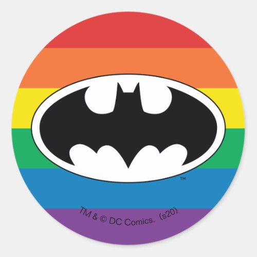 Batman Rainbow Logo Classic Round Sticker