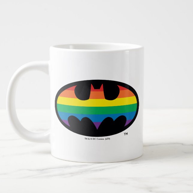 Batman Rainbow Logo Giant Coffee Mug (Left)