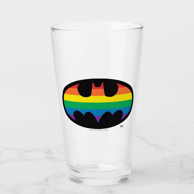 Batman Rainbow Logo Glass (Front)