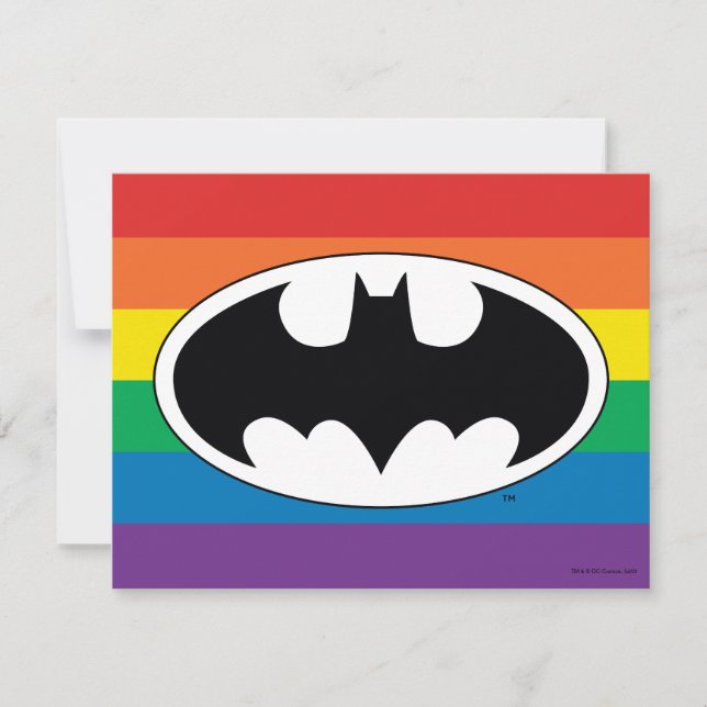 Batman Rainbow Logo Note Card (Front)