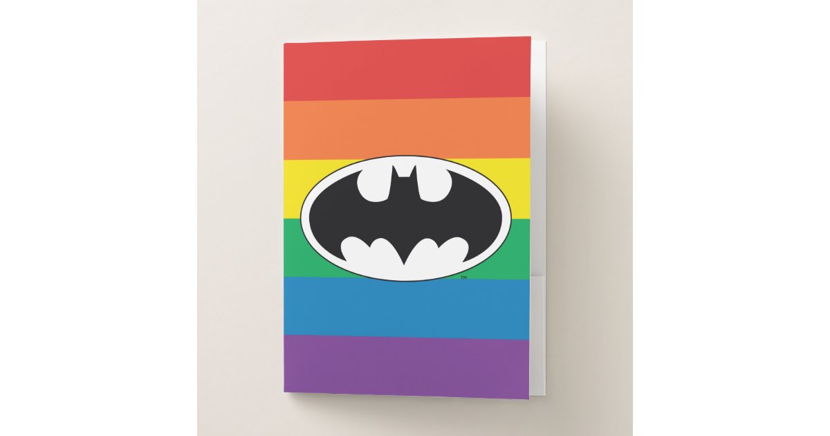 Batman Rainbow Logo Pocket Folder | Zazzle