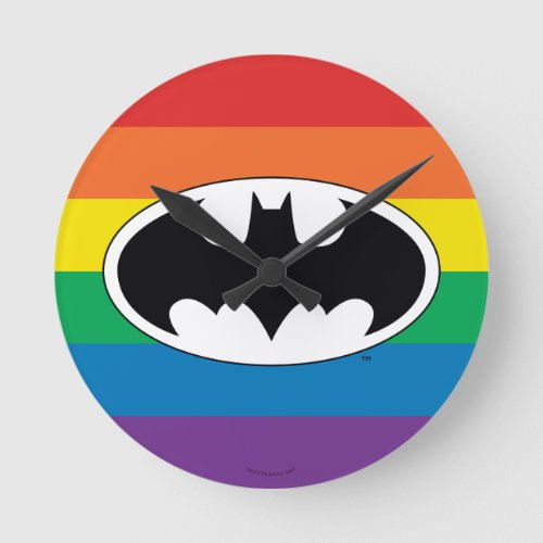 Batman Rainbow Logo Round Clock