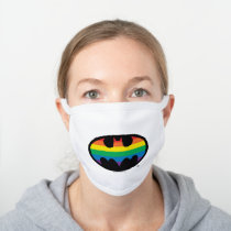 Batman Rainbow Logo White Cotton Face Mask