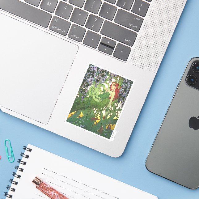 Batman Rebirth Poison Ivy Cover Illustration Sticker (Laptop w/ iPhone)