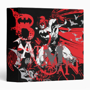 Batman Red and Black Collage 3 Ring Binder