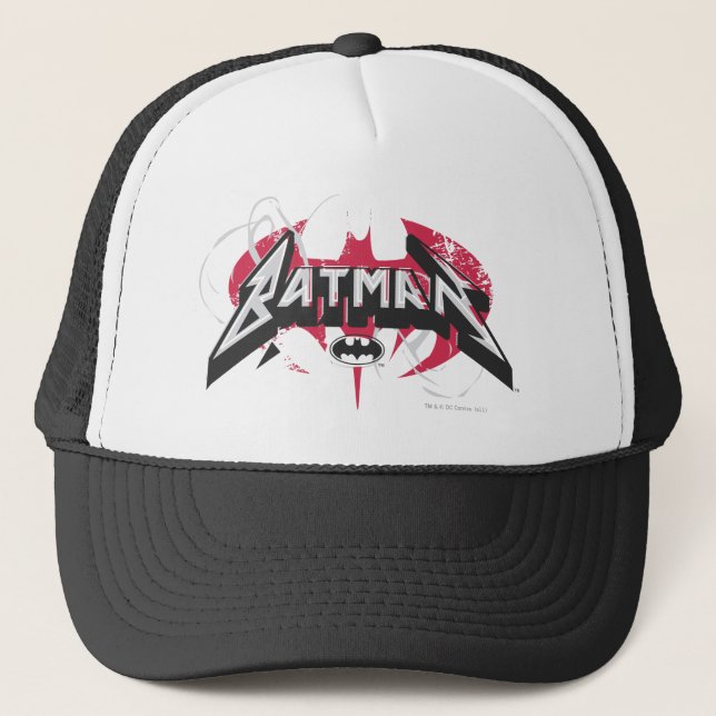 Batman | Red and Black Logo Trucker Hat (Front)