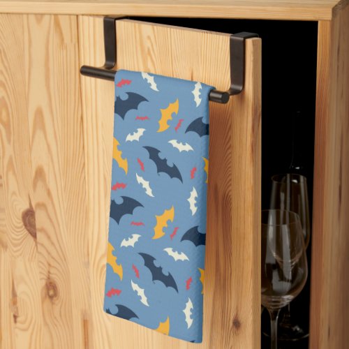 Batman  Red Blue and Yellow Bat Logo Pattern Kitchen Towel
