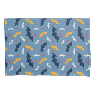 Batman   Red, Blue, and Yellow Bat Logo Pattern Pillow Case