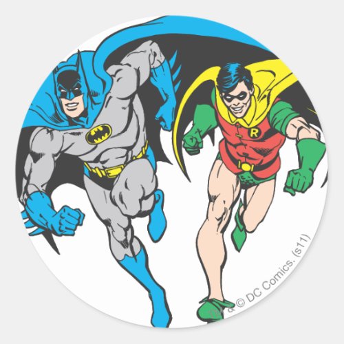 Batman  Robin Classic Round Sticker