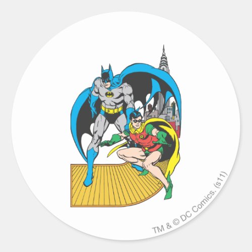 Batman  Robin Escape Classic Round Sticker