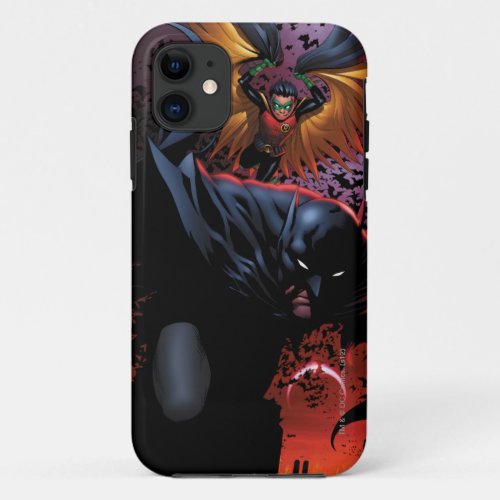 Batman  Robin Flight Over Gotham iPhone 11 Case