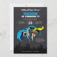 Batman & Robin - Gotham City | Chalkboard Birthday